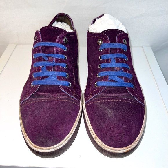 LANVIN - Purple Suede 'Basket' Sneaker US 9 - New Laces & Insoles - 80% OFF SALE - Picture 1 of 16
